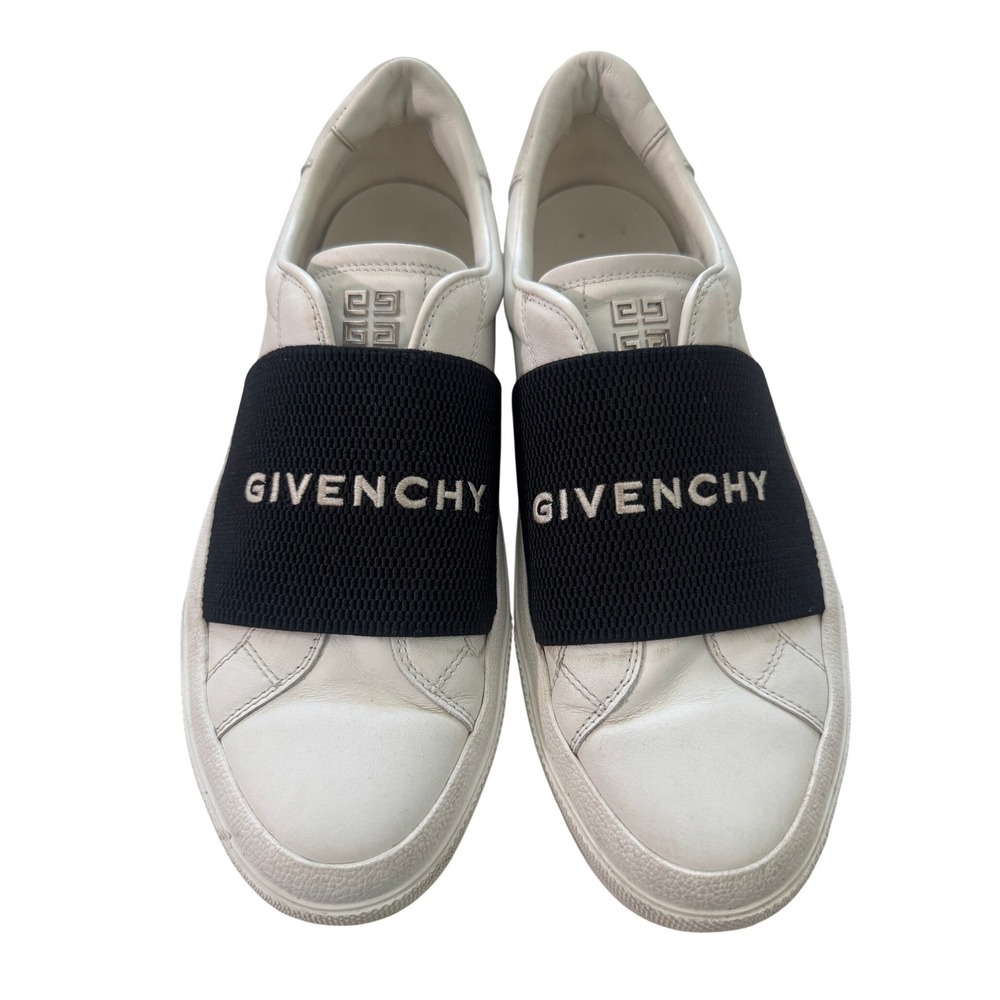 GIVENCHY City Court Urban Street White Leather Slip On Sneakers